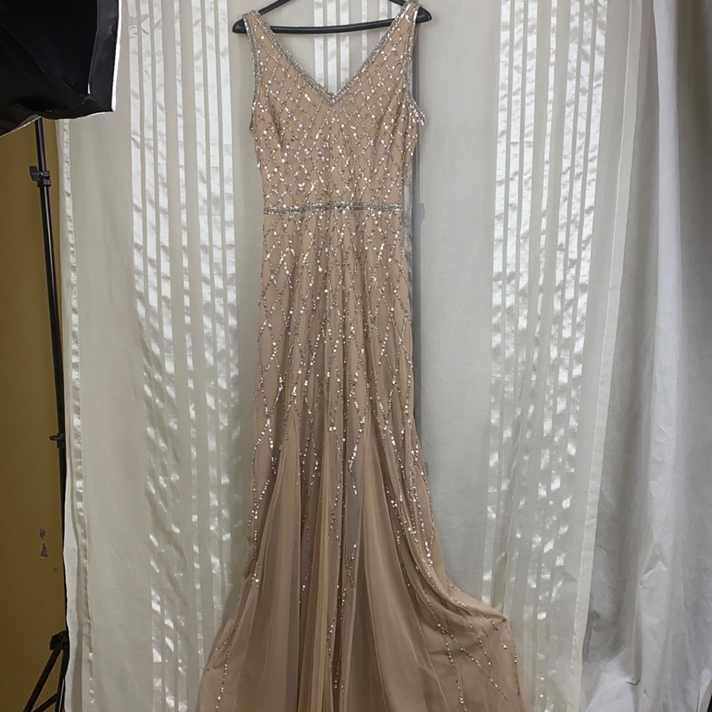 Size 10 sequin long dress gently used!!